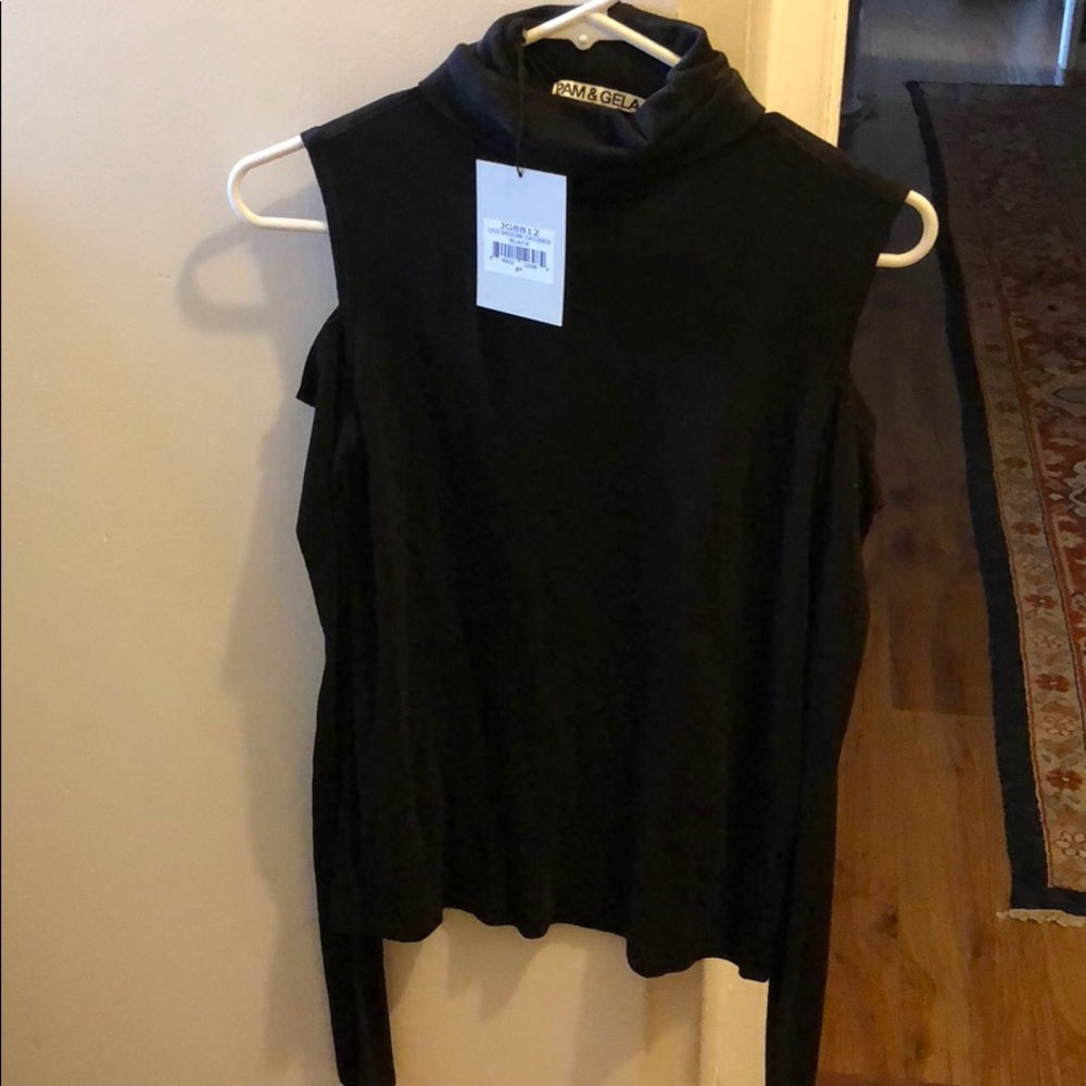 Pam and Gela Cold Shoulder Turtleneck size P
